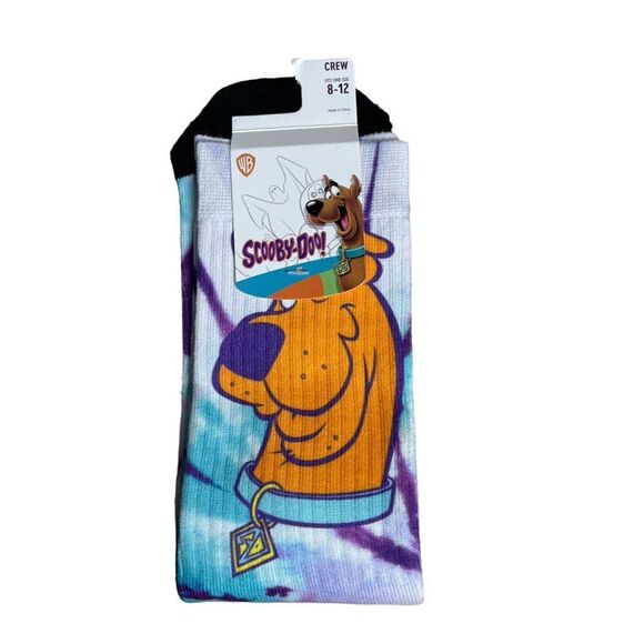 Scooby-Doo Crew Socks Purple Tie-Dye Bioworld Size 8-12 - Picture 2 of 5